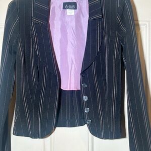A-List Women's Black Striped Blazer